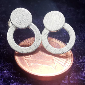 Ohrstecker Scheibe-Ring aus 925 Silber - Ohrringe