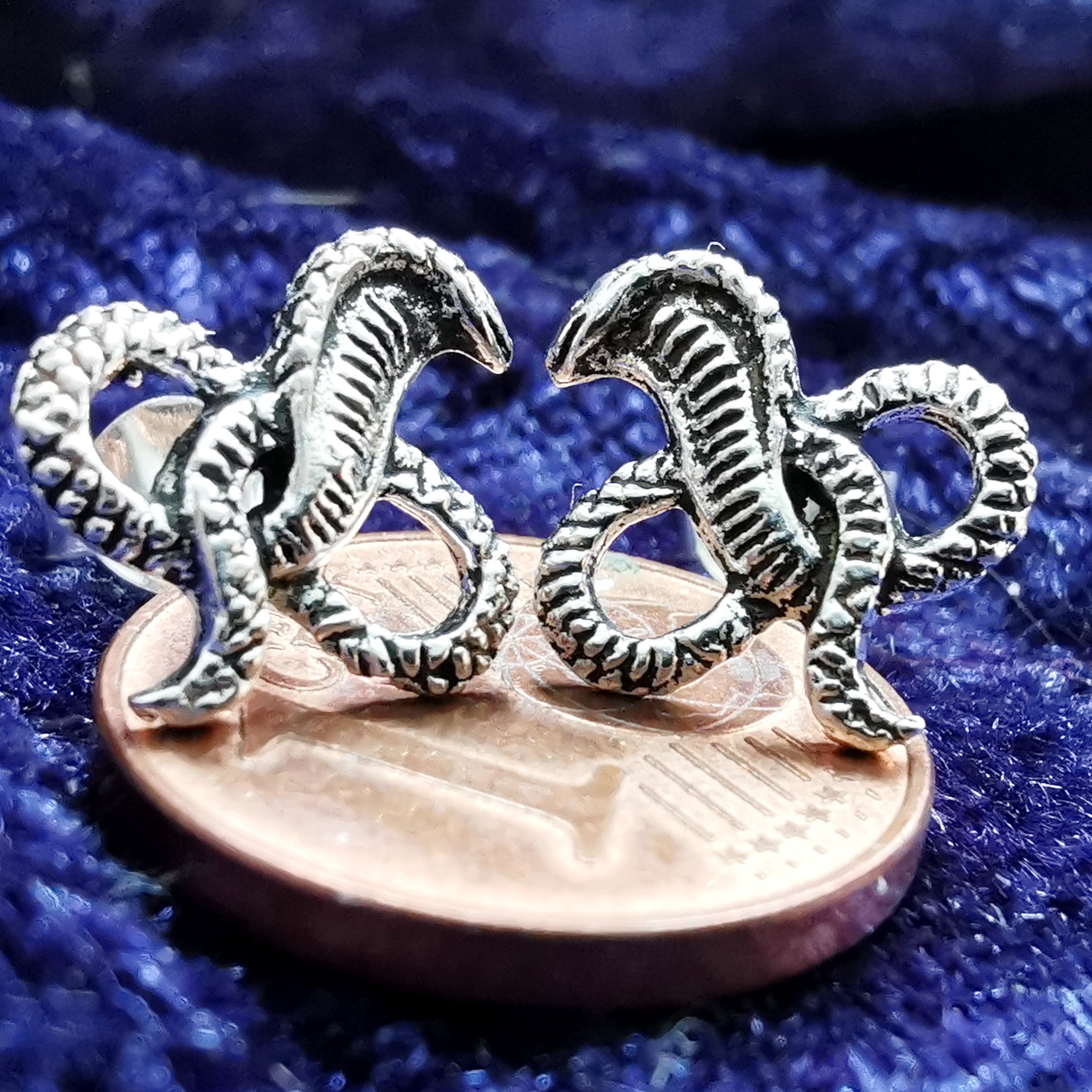 Ohrstecker aus Silber Kobra Schlange - Ohrringe