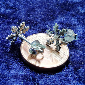 Schneeflocke Ohrstecker aus 925er Silber – Ohrringe