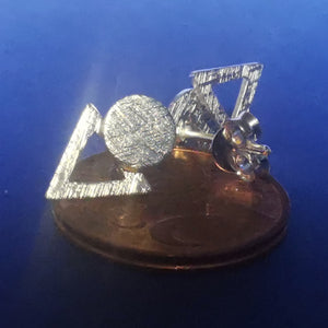Ohrstecker aus Silber Scheibe Triangel gebürstet - Ohrringe
