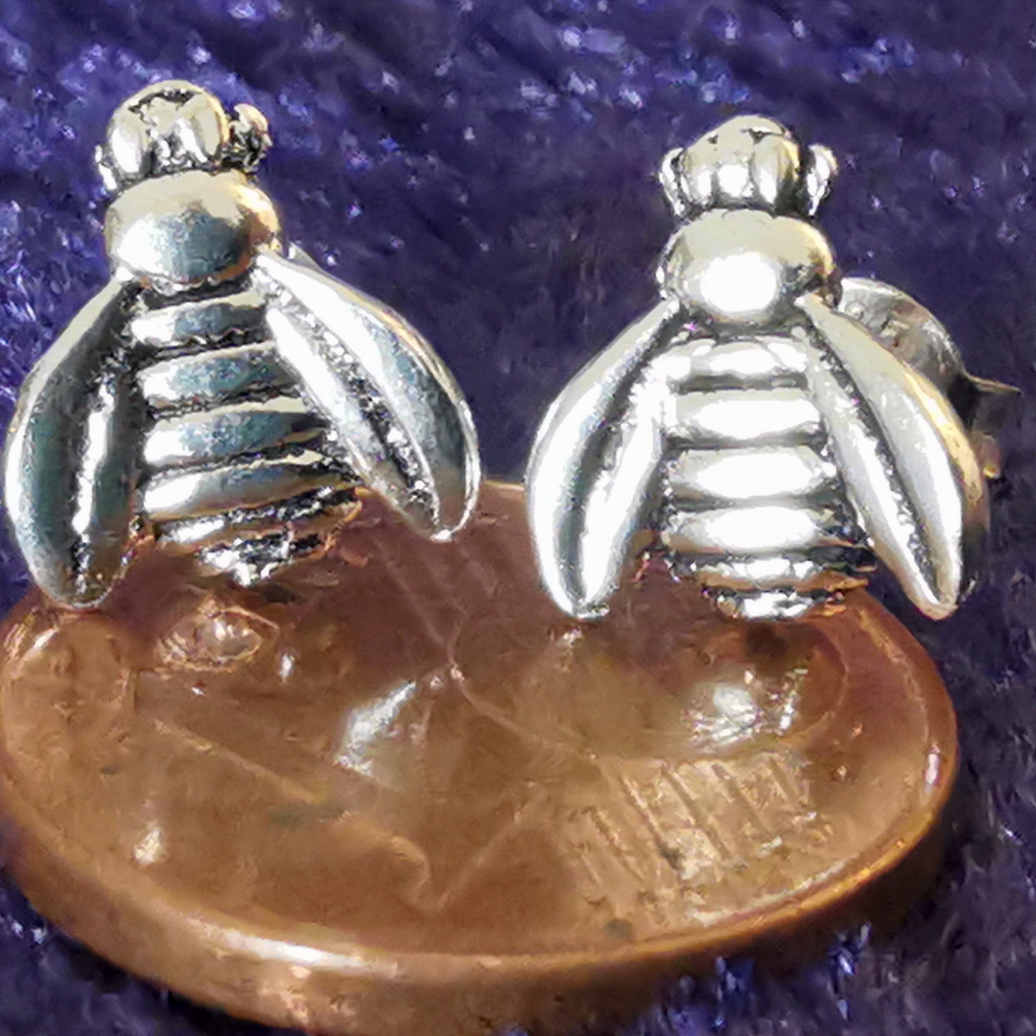 Ohrstecker Biene Fliege Wespe 925 Silber - Ohrringe