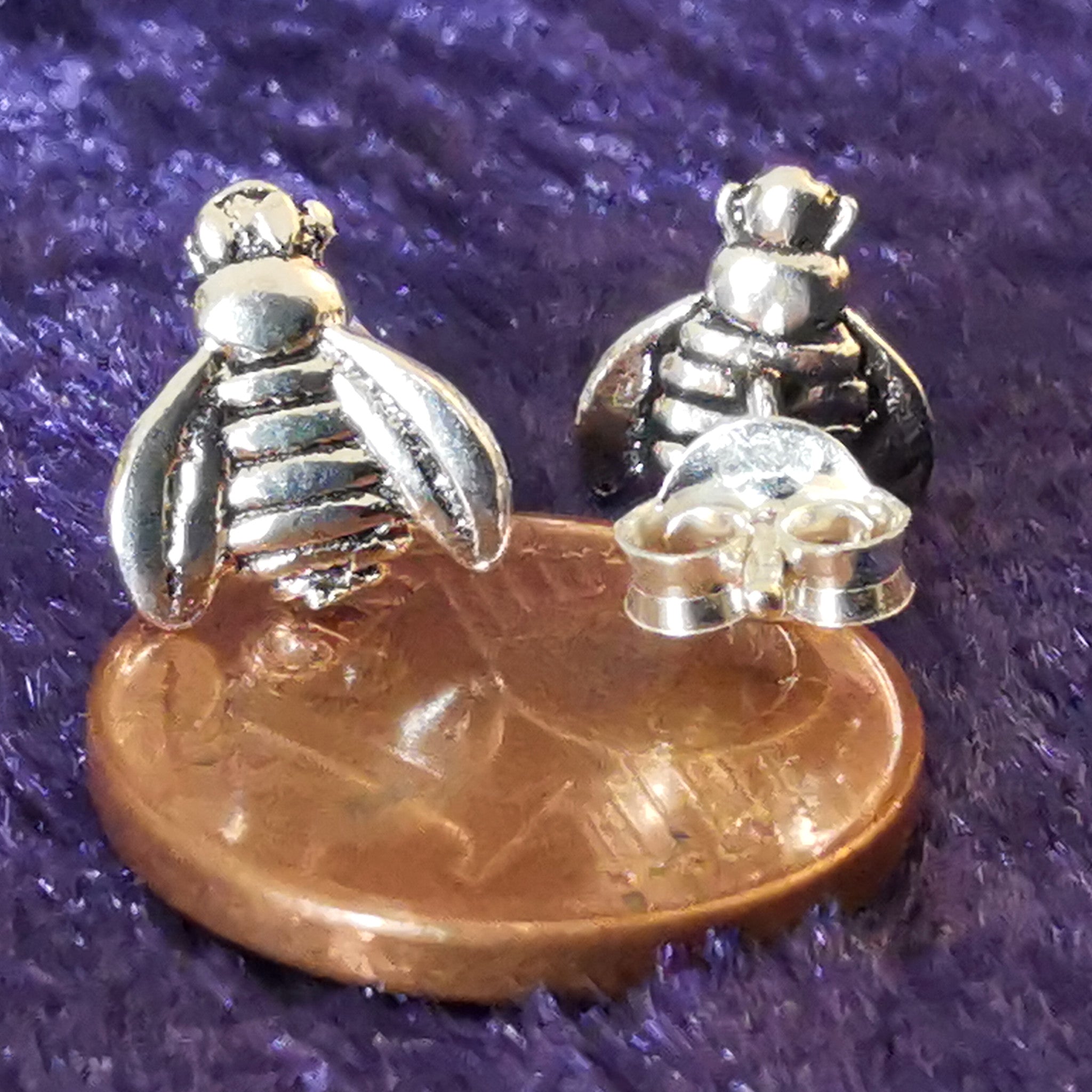 Ohrstecker Biene Fliege Wespe 925 Silber - Ohrringe
