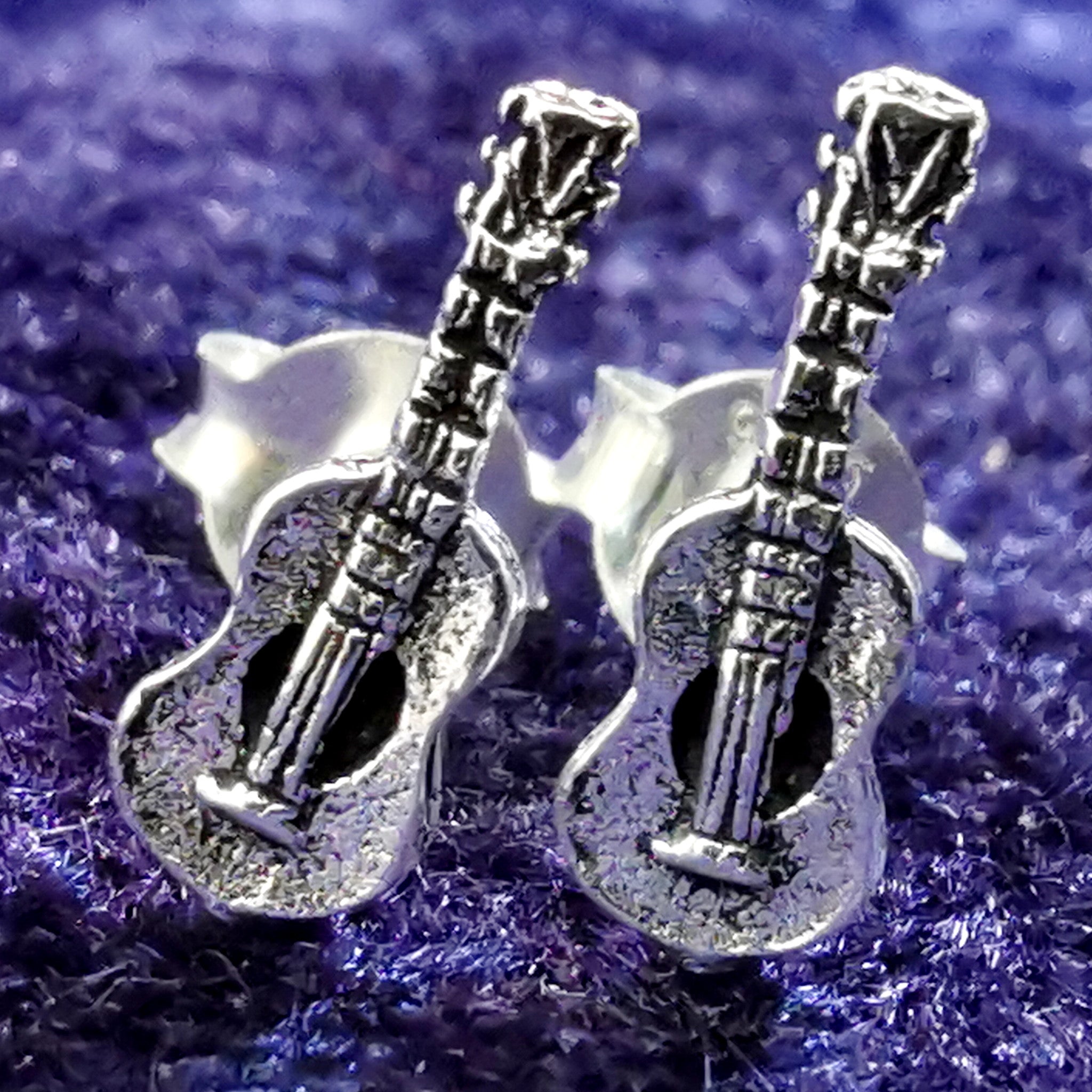 Ohrstecker Gitarre aus 925 Silber – Ohrringe