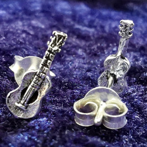 Ohrstecker Gitarre aus 925 Silber – Ohrringe