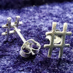 Lade das Bild in den Galerie-Viewer, Ohrstecker Hashtag # aus 925 Silber – Ohrringe
