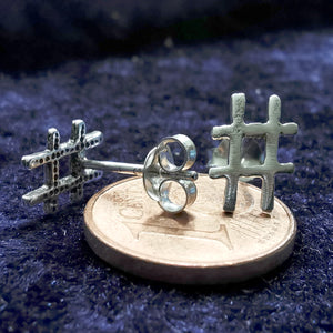 Ohrstecker Hashtag # aus 925 Silber – Ohrringe
