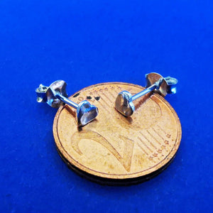Ohrstecker aus Silber Herz gehämmert - Ohrringe