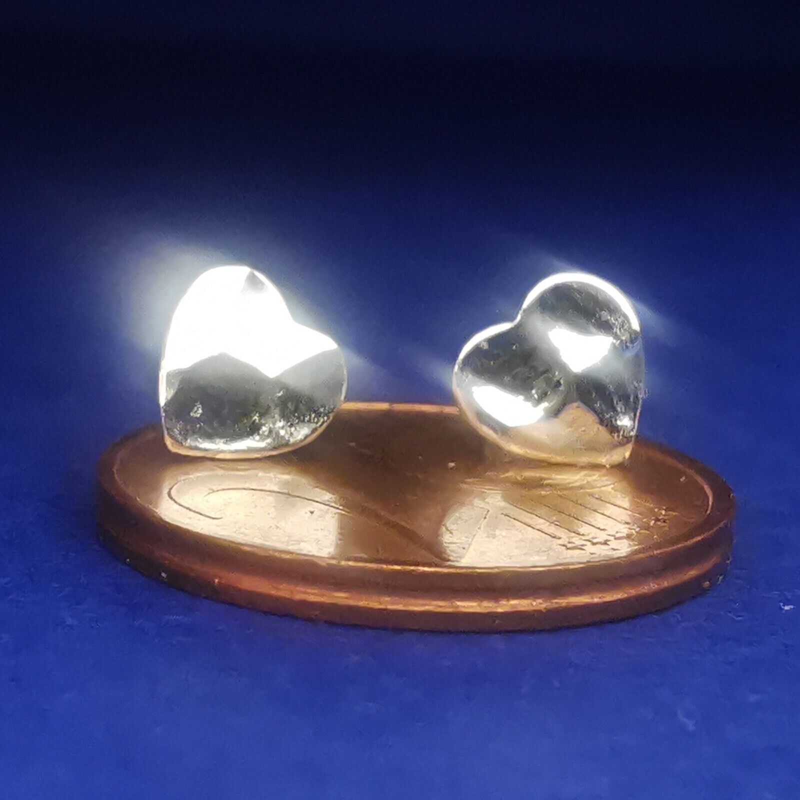 Ohrstecker aus Silber Herz gehämmert - Ohrringe